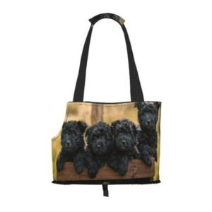 Affenpinscher Family Puppies Black Dogs Monkey Soft Sided Travel Pet Carrier Tote Hand Bag Portable Small Pet Carrier Shoulder Bag