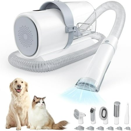 Elevon Professional Pet Grooming Vacuum Kit with Cordless Low Noise Dog Clippers, 2.5L Cup, 3 Suction Modes, and 5 Groomer Tools for Cats, Dogs and Other Animals Hair Trimmer