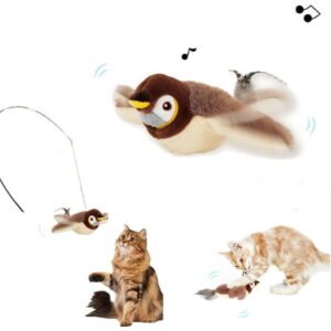 TinyGlam Flappychase Interactive Cat Toy – 2025 New Bird Chase Cat Toy,Simulated Chirping Bird, Touch Activated Bird Interactive Cat Toys with Catnip,Moving Interactive Bird Cat Toy