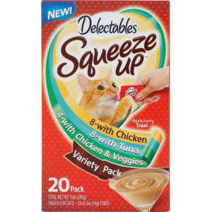 Delectables Tuna and Chicken & Vegetables Squeeze Ups Variety Cat Treats, 10 oz.