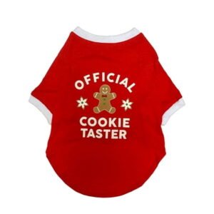 Vibrant Life Holiday Official Cookie Taster Dog T-Shirt Size Small