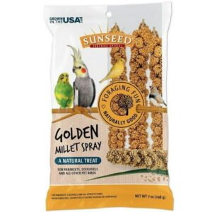Sunseed Golden Millet Spray Natural Bird Treat [Bird, Treats Packaged] 7 oz