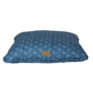 Doggy Parton, Pet Beds, Rustic Denim Butterfly Dog Bed, Blue, Medium
