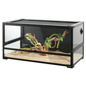 REPTI ZOO 40 Gallon Tempered Glass Reptile Large Terrarium Tank Reptile Terrarium 36″x18″x18″, Easy Folding