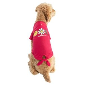 Justice Pet Polyester Front Tied Dog Tee, Pink, L