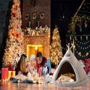 Wal&mart Deals tumgatte Christmas Dog House House Dog House Tent Closed House Dog House Pet Mat Christmas Christmas Decor Up to 45% off