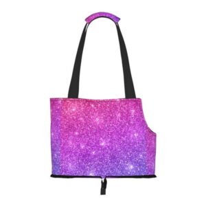 Matuu Purple Glitter for Comfortable and Collapsible Travel Carrier for Small Dogs and Cats Pet Tote Bag