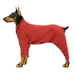 BT Bear Dog Cold Weather Coat, Dog Warm Pajamas Onesie, Soft Winter Dog Sweaters Jacket PJS for Medium Large Dogs Red XL