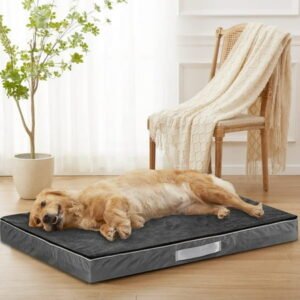 PayUSD Dog Bed for Extra Large Dogs Waterproof Thick Dog Beds Big Orthopedic Dog Beds with Removable Double Layer Washable Cover for Large Dogs Pet Bed Mat Egg-Crate Foam, XL(40″x30″x4″), Grey