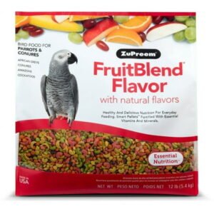 ZuPreem FruitBlend Flavor with Natural Flavors Bird Food for Parrots and Conures [Bird Conure Food, Bird Parrot Food, Wholesale Bird Clearance, Bird Supplies] 12 lb