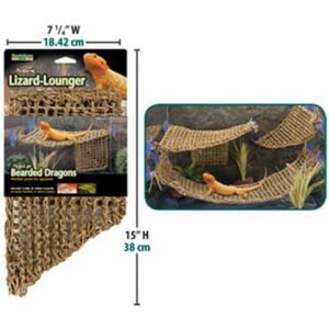 Penn-Plax Reptology Lizard Lounger Corner Triangle with Ladder– 100% Natural Seagrass Fiber– Large – For Terrarium Tanks