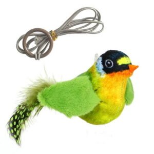 Tiberpet Cat Toys Hanging Bird, Retractable Cat Teaser Toy, Vivid Chirping, Interactive Catnip Toys for Indoor Cats Kitten Play Chase Exercise
