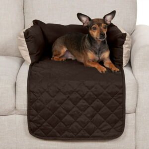 FurHaven Pet Furniture Cover | Sofa Buddy Reversible Furniture Cover Protector Pet Bed for Dogs & Cats, Espresso/Clay, Small