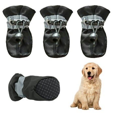 Dog Shoes for Large Medium Small Dog – Boots & Paw Protectors Warmer for Outdoor Walking, Indoor Hardfloors Anti-Slip Sole Size 5