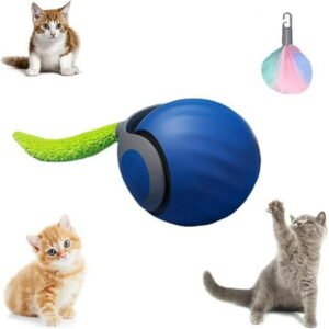 2024 New Speedy Tail 2.0 Cat Toy, Automatic Moving Cat Toy Ball ，USB Rechargeable Smart Cat Toys Ball , Two Speed Adjustment, with Replacement Tail，for Indoor Cats and Dog