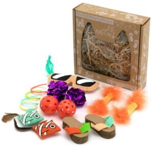 Kitty City, Cat Toys, Basic Cat Toy Box, Multi-Color, 14 Piece Set