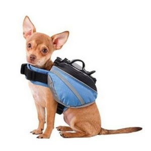 Flm Saddle Bag Dog Backpack Adjustable Pet Carrier Hiking Camping Vest with Pockets