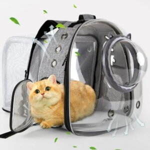 Cat Carrier Backpack Travel Bag, Small Medium Dogs Cats Puppies Breathable Expandable Cat Carrier Large Space Bubble Pet Carrier Backpack,for Kitty Small Dog up to 20lbs, for Hiking and Airline