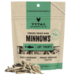 Vital Essentials Freeze Dried Raw Cat Treats, Minnows Treats for Cats, 0.5 oz