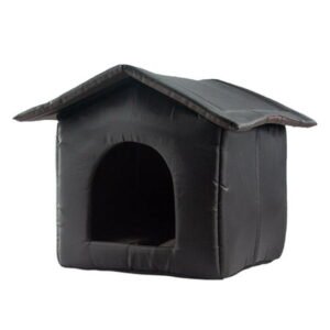 Gazechimp Stray Cats Shelter Waterproof Oxford Cloth Outdoor Cat House Winter Warm Feral Cats House Cave for Puppy Small Dogs Furniture Kennel Black 35x33x30cm