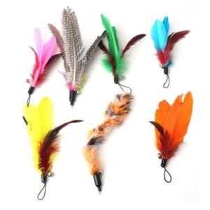 Tebru 7 Pcs Cat Toys Feather Refills Interactive Feather Attachment Replacement Cat Catcher Toy For Cat Kitten Toy Wands