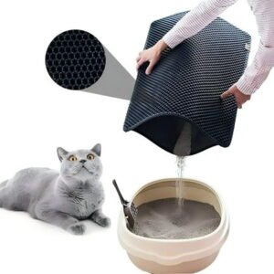 PanBiqintyyCat Litter Mat With Gift Double Layer Waterproof Pet Litter Box Mat Non-slip Sand Cat Pad Washable Bed Mat Clean Pad