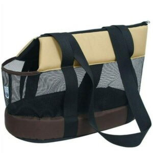 Pet Cat Carrier Handbag Breathable Sightseeing Shoulder Bag Tote Brown L