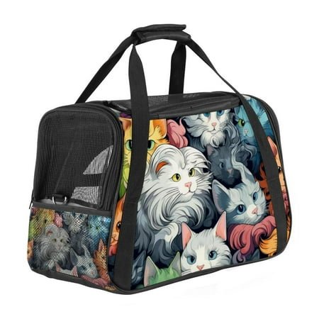 Fabric Dog Carrier Bag with 900D Oxford Cloth Base and Nylon Webbing – 17x10x11.8 in – Pet Travel Tote for Small Pets – Durable