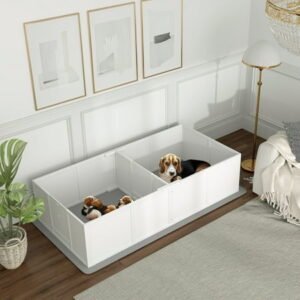 PawHut Whelping Box for Dogs and Puppies w/ Waterproof Pee Pad for M Dogs