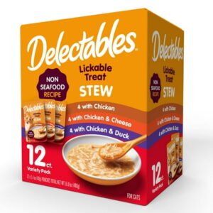 Delectables Non-Seafood Stew Lickable Wet Cat Treats, Variety Pack, 1.4 Ounce (Pack of 12) KK21 KK21