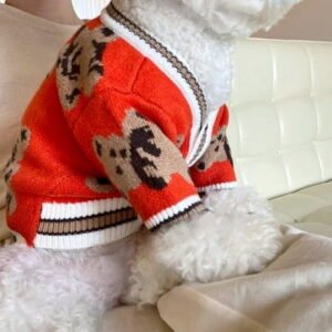 Small Dog Sweaters Cute Bear Dog Cardigans Clothes for Small Medium Dogs Boy Girl Puppy Cat Knitting Cardigan Outfits Dog Winter Coats Warm Pet Dog Clothes Soft Knitwear Apparel (Stripe,XS)
