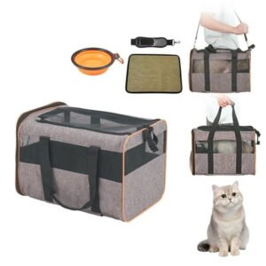KFFKFF Cat Vehicle With Wheels, Airlines Approve, 22 -pound Rolling Pet Vehicle, Gray, Suitable For Cats and Dogs, Small and Medium -sized Animals, Kittens Puppy