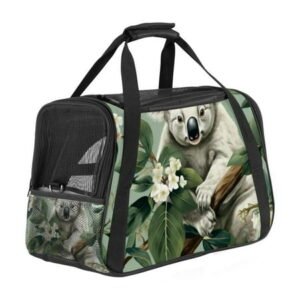Koala Premium Pet Carrier Bag with 900D Oxford Fabric, Nylon Webbing, 17x10x11.8 in – Ideal for Travel and Comfort – Black Color