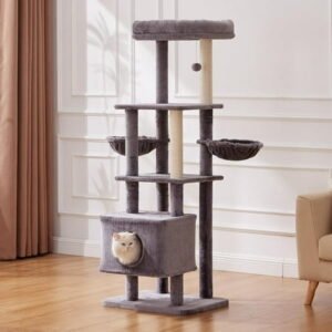 High Climbing Modern Cat Tree 65″ Cat Tree, Gray