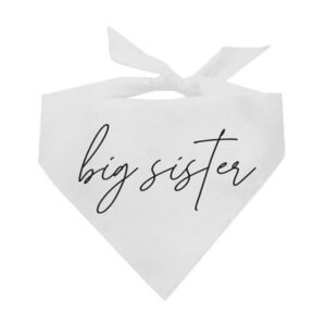 Big Sister Script Triangle Dog Bandana (White One Size 773)