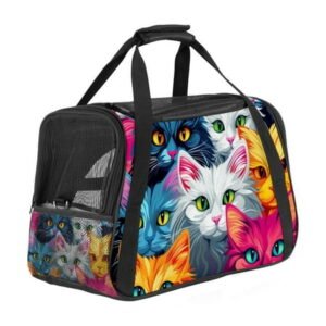 Premium Fabric Pet Carrier Bag with 900D Oxford Cloth Base and Nylon Webbing – 17x10x11.8 in – Travel-Friendly Design for s and Small Dogs