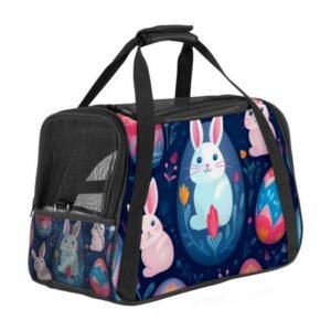 Easter Sherpa Dog Carrier Bag with 900D Oxford Cloth Fabric, Nylon Webbing – 17x10x11.8 in / 43x26x30 cm – Pet Travel Tote for Small Breeds – Breathable &