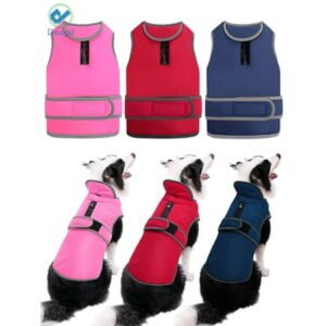 Deago Large Dog Vest Jacket Padded Coat Sweater Warm Dog Clothes Pet Cold Weather Apparels