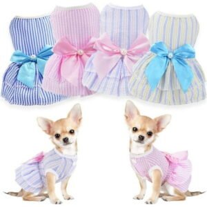 Small Dogs Girl Summer Cute Pet Puppy Dress 4 Pack Extra Small Dog Clothes Outfit Apparel Female