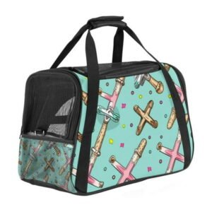 Cross Premium Fabric Pet Carrier Bag with 900D Oxford Cloth Base and Nylon Webbing – 17x10x11.8 in – Travel-Friendly Design for s and Small Dogs