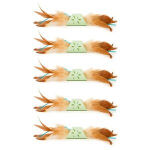 SmartyKat Flutter Roller Soft Rolling, Feathers & Ribbon Cat Toy (5 Count)