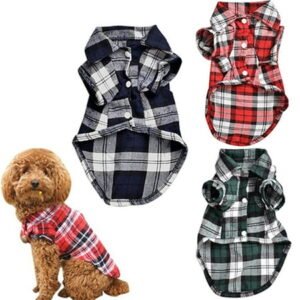Cheers.US Cute Pet Dog Puppy Plaid Shirt Coat Clothes T-Shirt Top Apparel ,Cute Pet Dog Puppy Clothes Shirt Size XS S M L