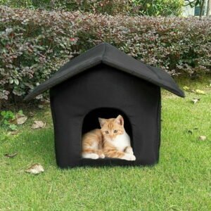 Outdoor Weatherproof Cat House, Indoor Dog House, Foldable Weatherproof Cat Tent, Warm Oxford Cloth for Winter, M