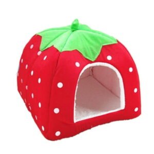 Yegsfteu Strawberry Shaped Pet House, Cat and Dog Pet House（Red S）