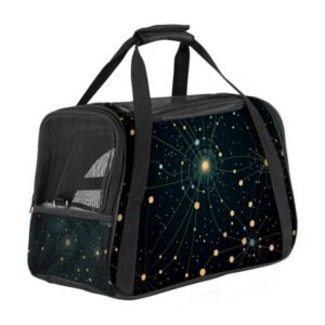 Premium Pet Carrier Bag with 900D Oxford Fabric, Nylon Webbing, 17x10x11.8 in – Ideal for Travel and Comfort – Black Color