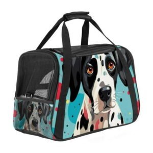 Spotted Dog Sherpa Pet Carrier Bag for s and Small Dogs – Durable 900D Oxford Cloth Fabric,Adjustable Nylon Webbing Strap – 17x10x11.8 in / 43x26x30 cm