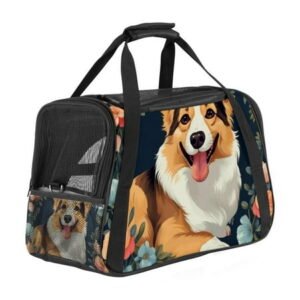 Corgi Pet Carrier Bag for s and Small Dogs – Fabric 900D Oxford Cloth Base Material Sherpa Nylon Webbing – Size 17x10x11.8 inches 43x26x30 cm – Travel