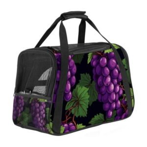 Grape Fabric 900D Oxford Cloth Dog Carrier with Sherpa Base and Nylon Webbing – 17x10x11.8 in – Pet Bag for Small Dogs or s – Durable and Comfortable Travel Carrier