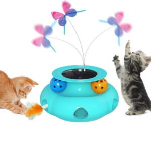 Electric Cat Toy, Interactive Cat Toys, Butterfly Rotation Balls Cat Feather Indoor Cat Toys