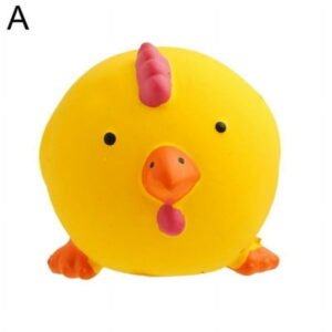 Rubber Screaming Chicken Cow Pig Squeaking Training Pet Chewing Toy U7K8
